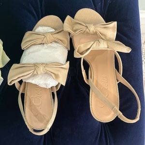 NIB, never worn J. Crew chino bow Lucie heels.